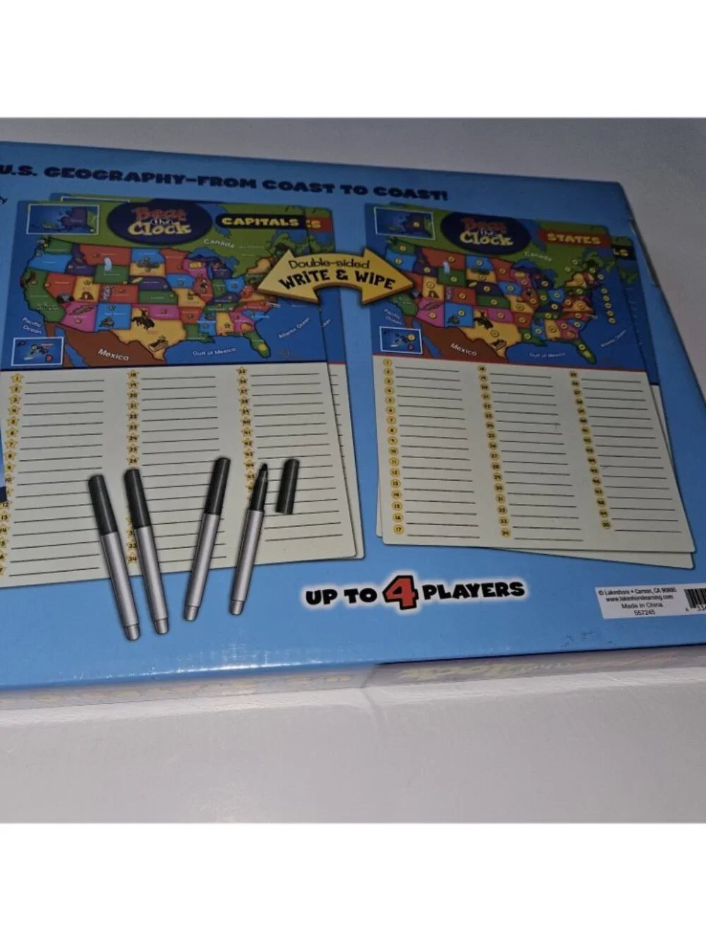 NEW Lakeshore Beat Clock US States & Capitals Mats Markers Timer FACTORY SEALED